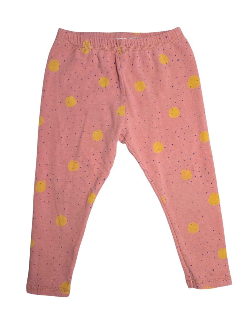 Zara Pink Polka Dot Girls Leggings with Yellow Spots - Size 2/3